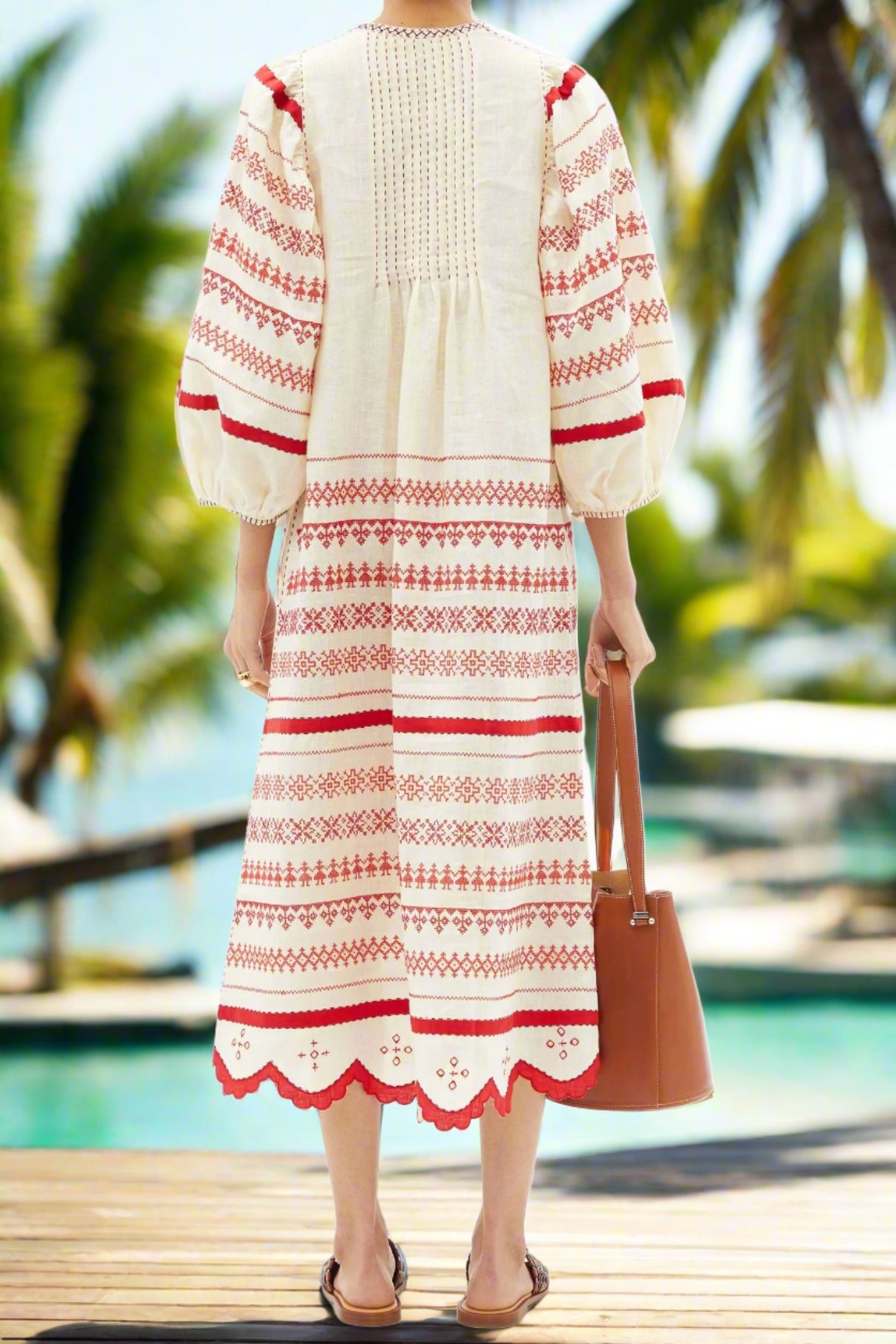 Freedom embroidered linen dress Ukrainian vyshyvanka
