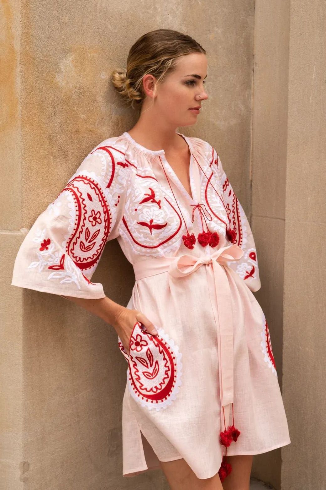 Paisley embroidered mini dress Ece