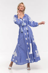 Applique embroidered linen dress Shalimar