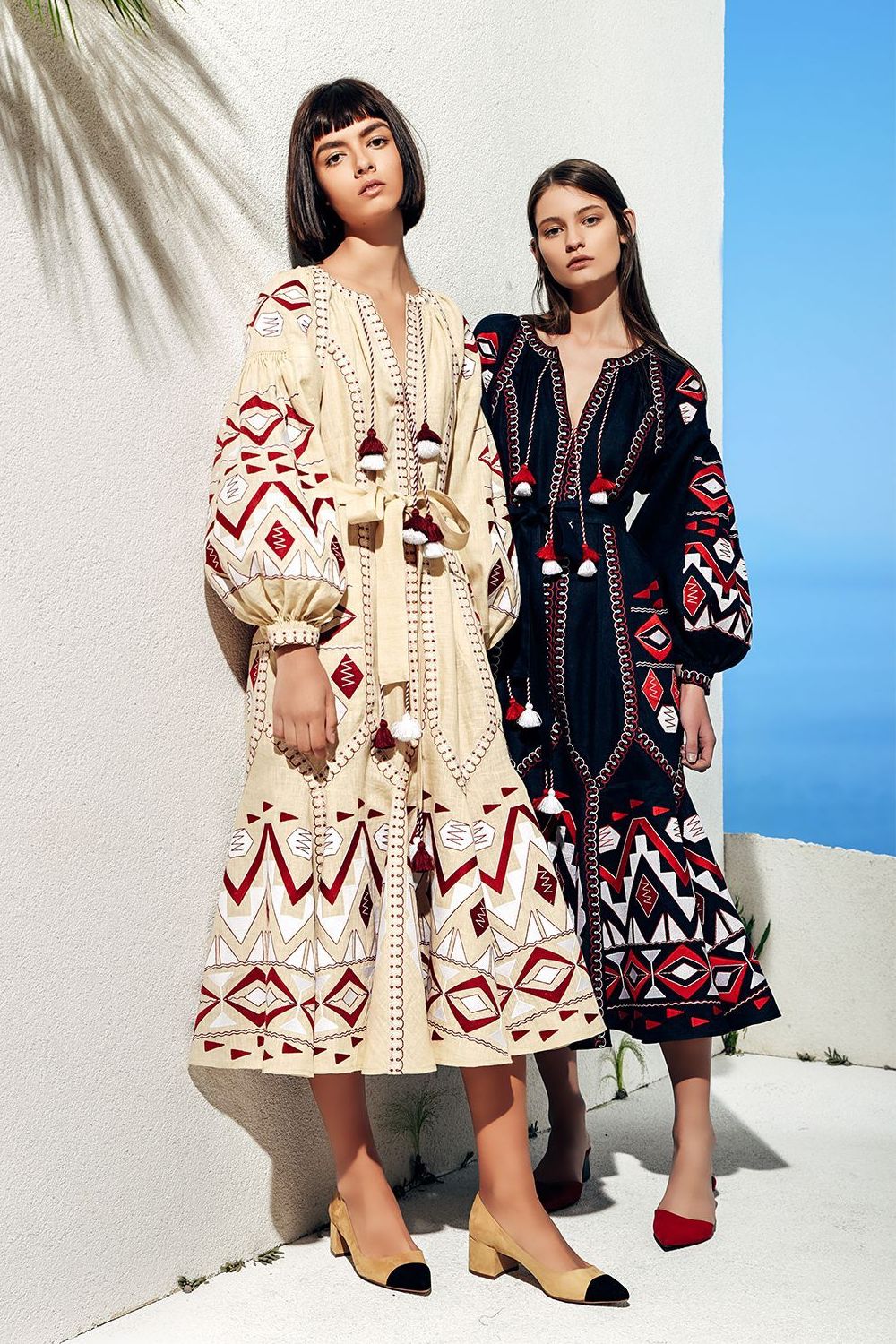 Vyshyvanka dress with ethnic embroidery Kilim