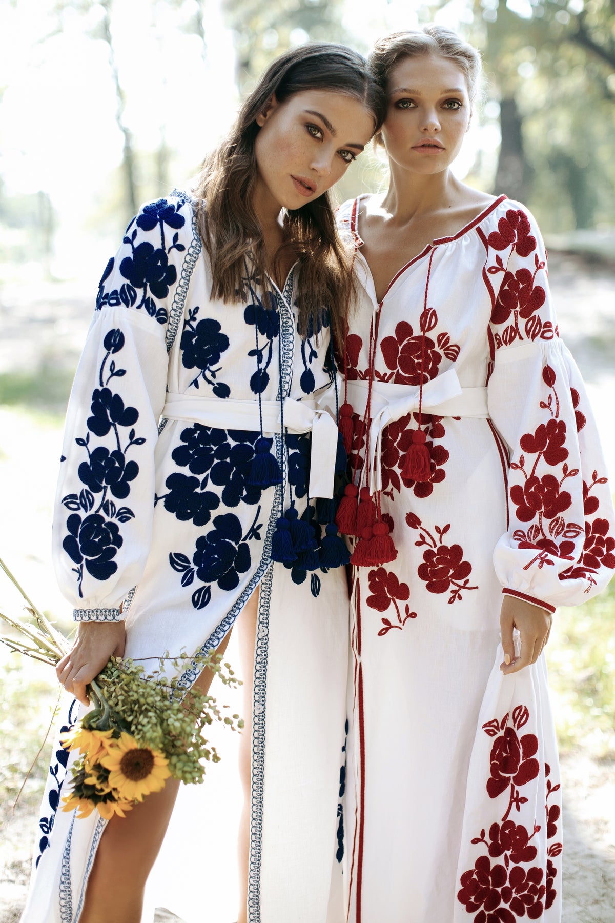 Floral embroidered wedding dress Boho outfit