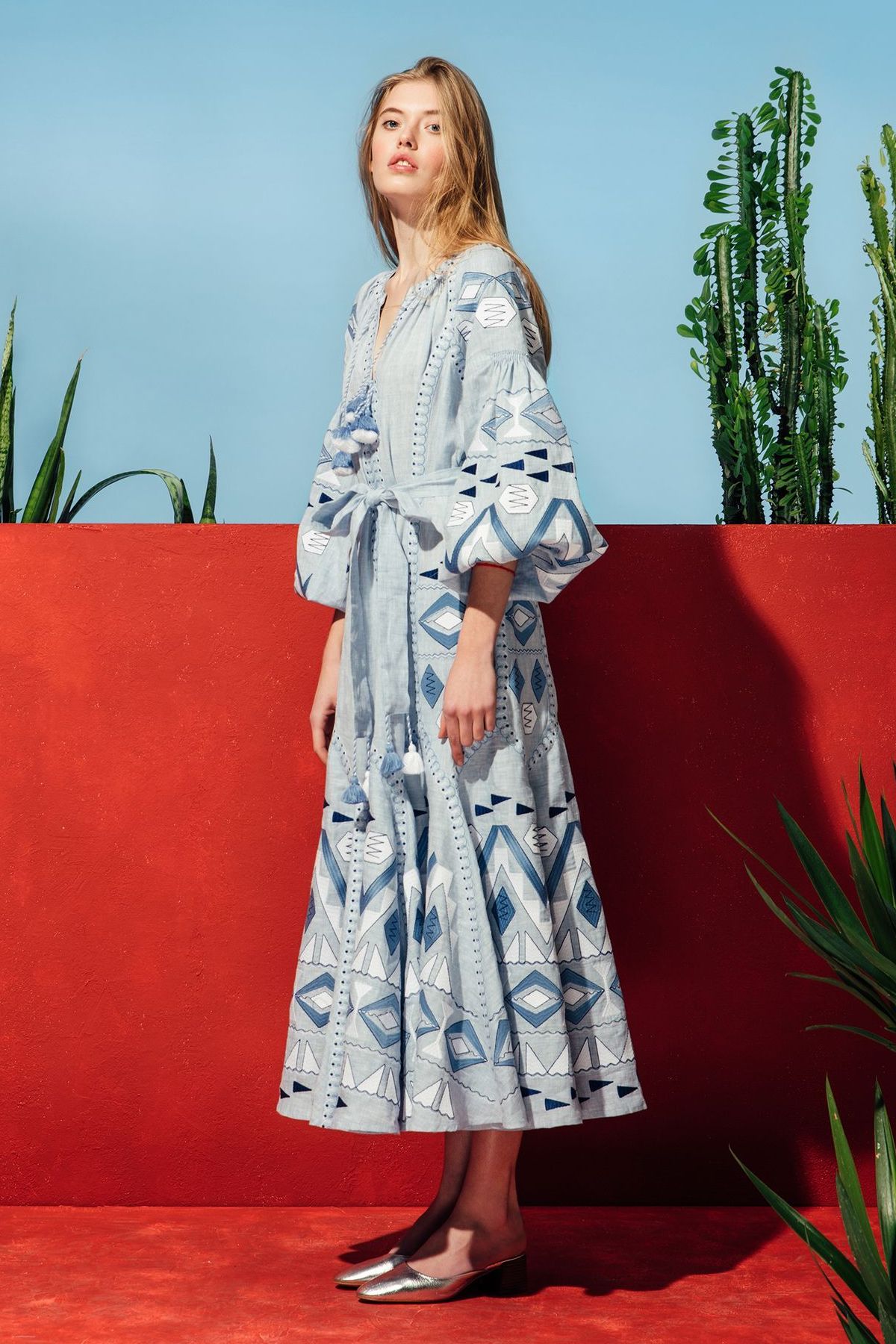 Embroidered wedding dress Ukrainian vyshyvanka Kilim