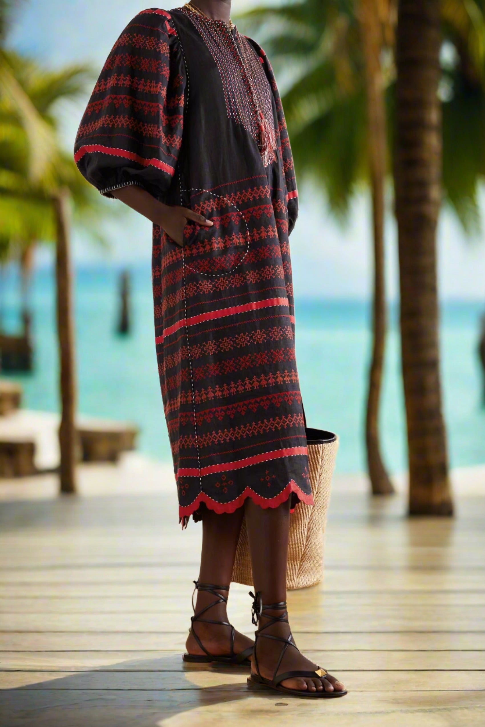 Freedom embroidered linen dress Ukrainian vyshyvanka
