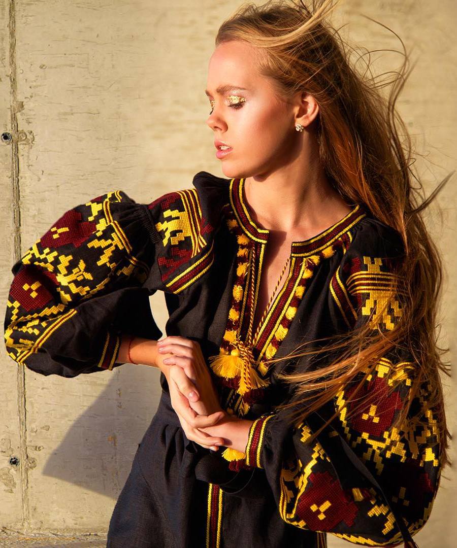 Fantastic boho dress with floral embroidery