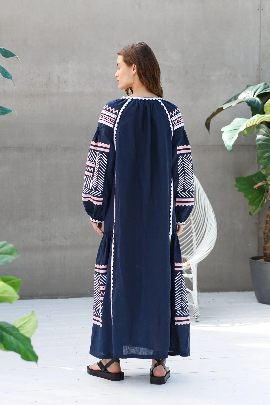 Luxe embroidered dress Ukrainian fashion outfit