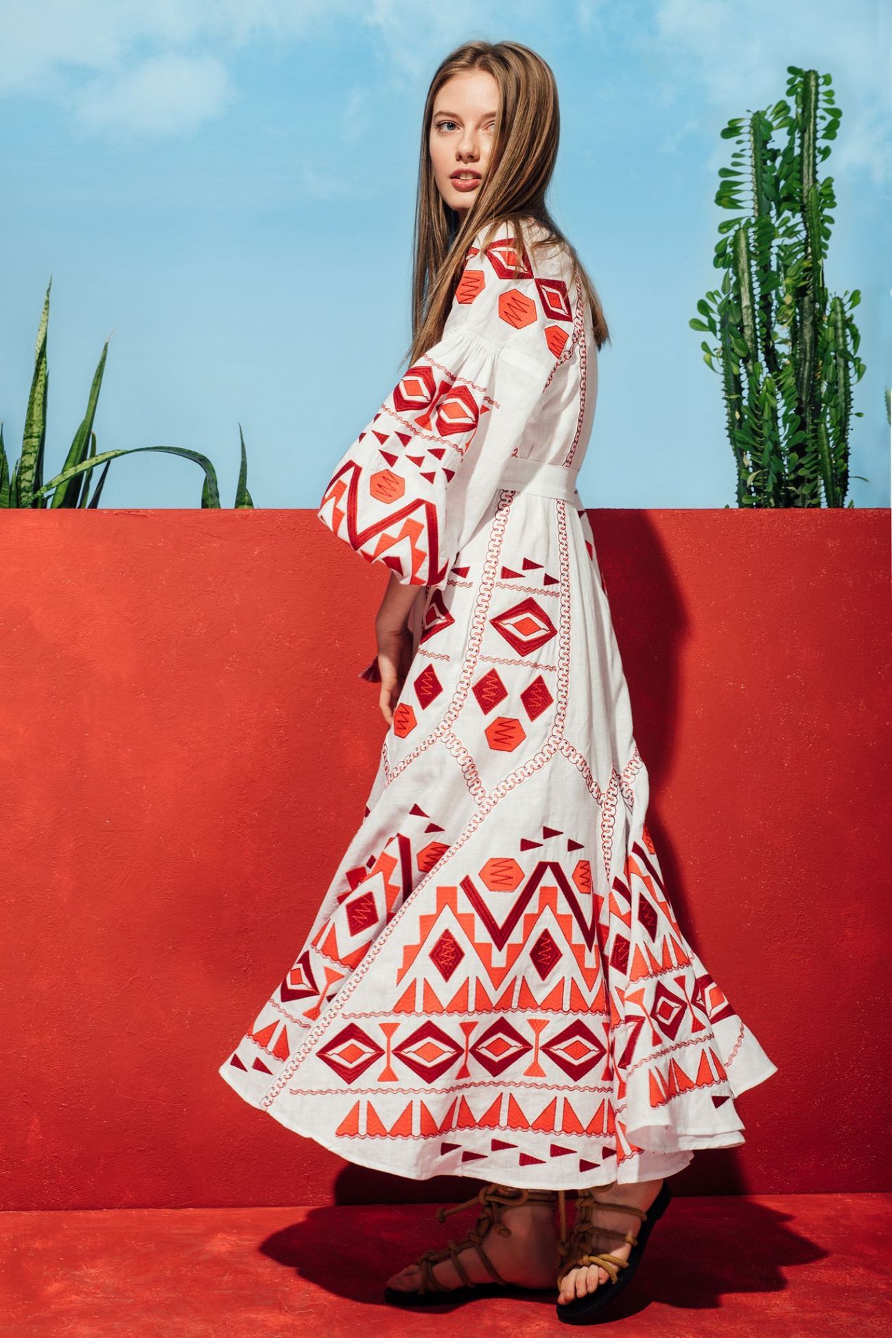 Vyshyvanka dress with ethnic embroidery Kilim