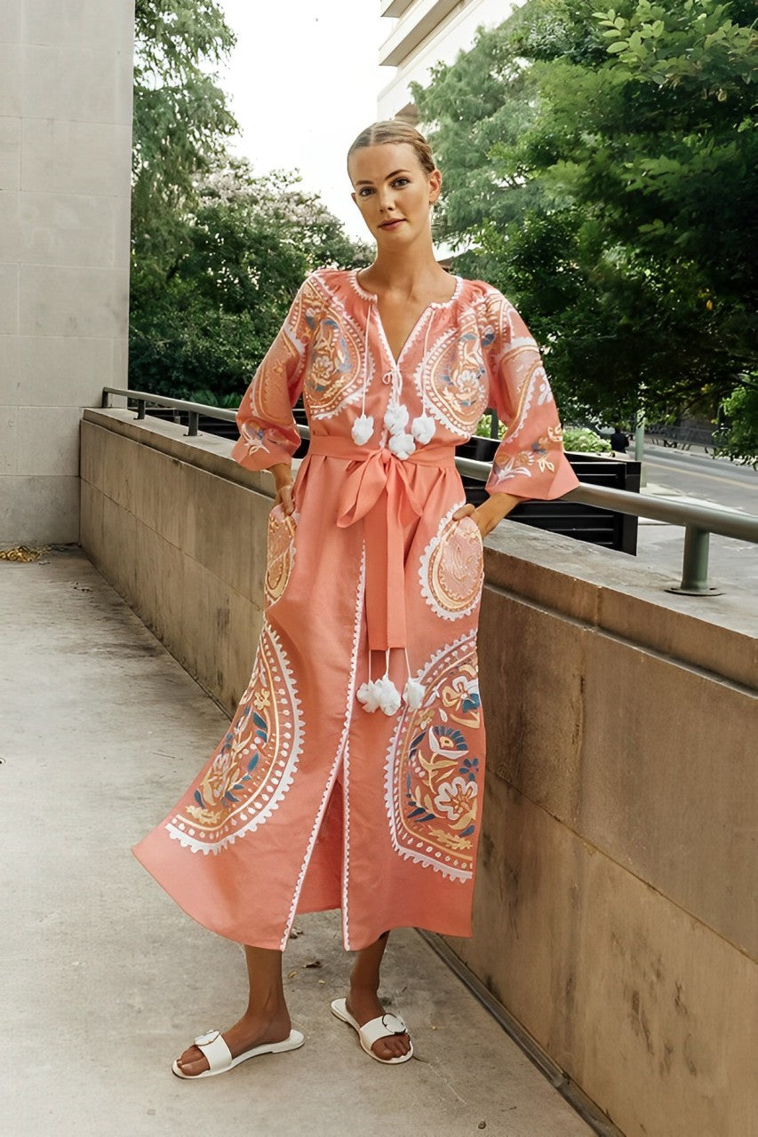Embroidered beach dress Ece Ukrainian vyshyvanka