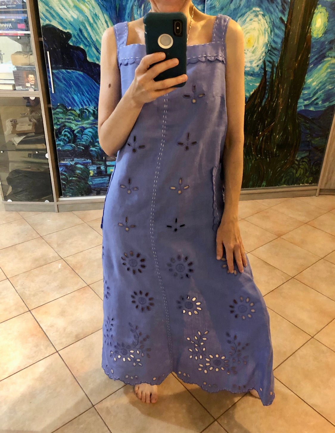 Dora embroidered linen dress Ukrainian eyelet vyshyvanka