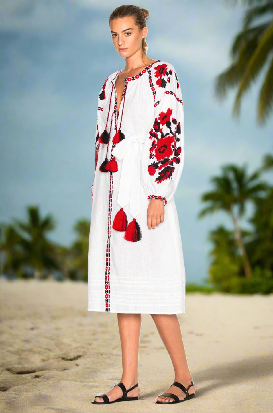 Summer outfit Floral embroidered dress Vyshyvanka