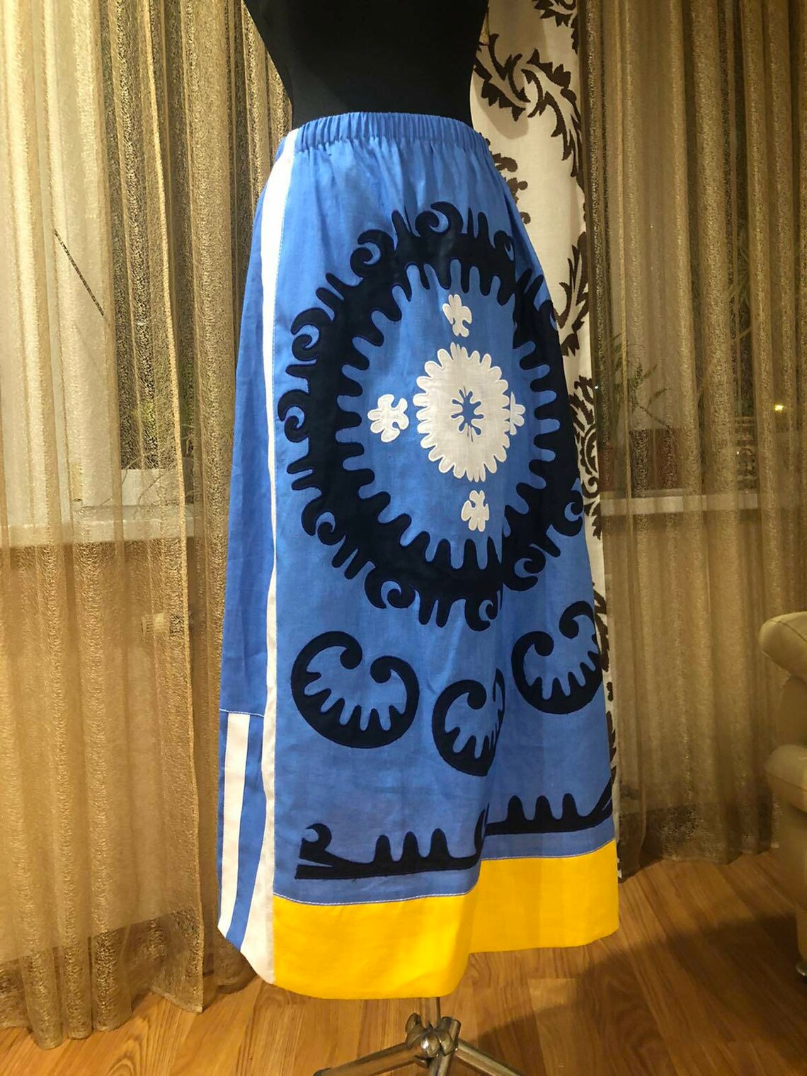 Embroidered skirt high waist Ethnic embroidery Santal