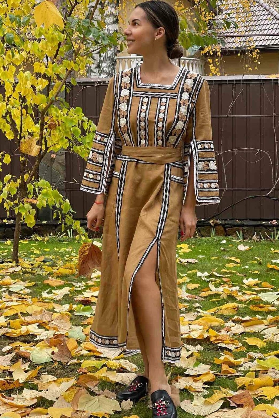 Helen embroidered linen dress Luxury resort outfit