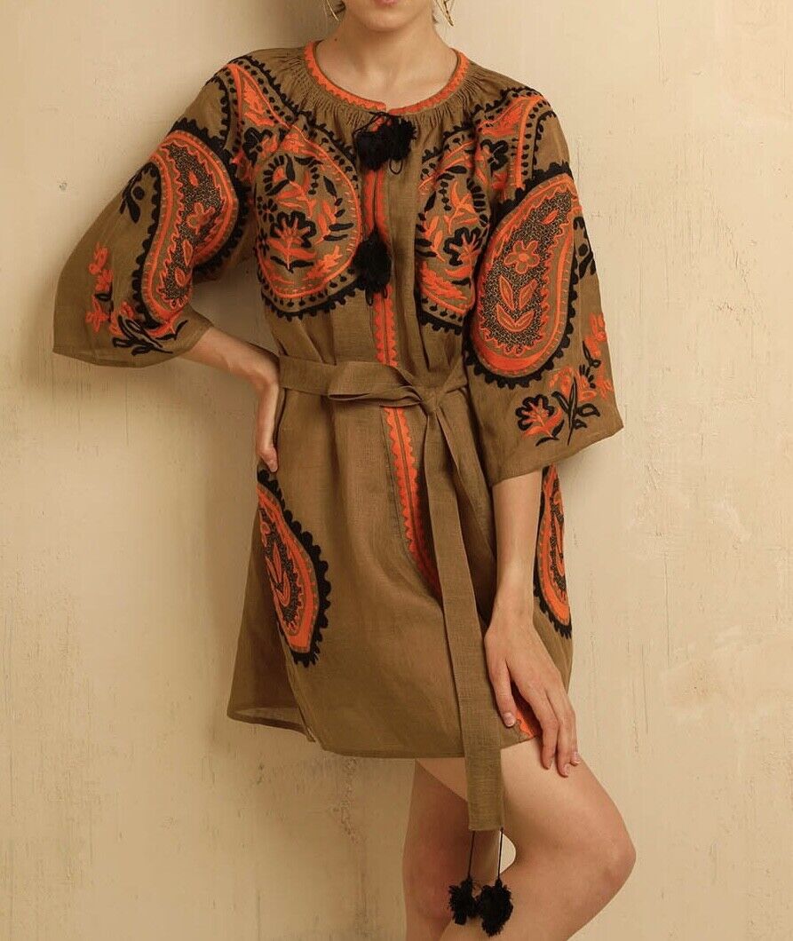 Paisley embroidered mini dress Ece