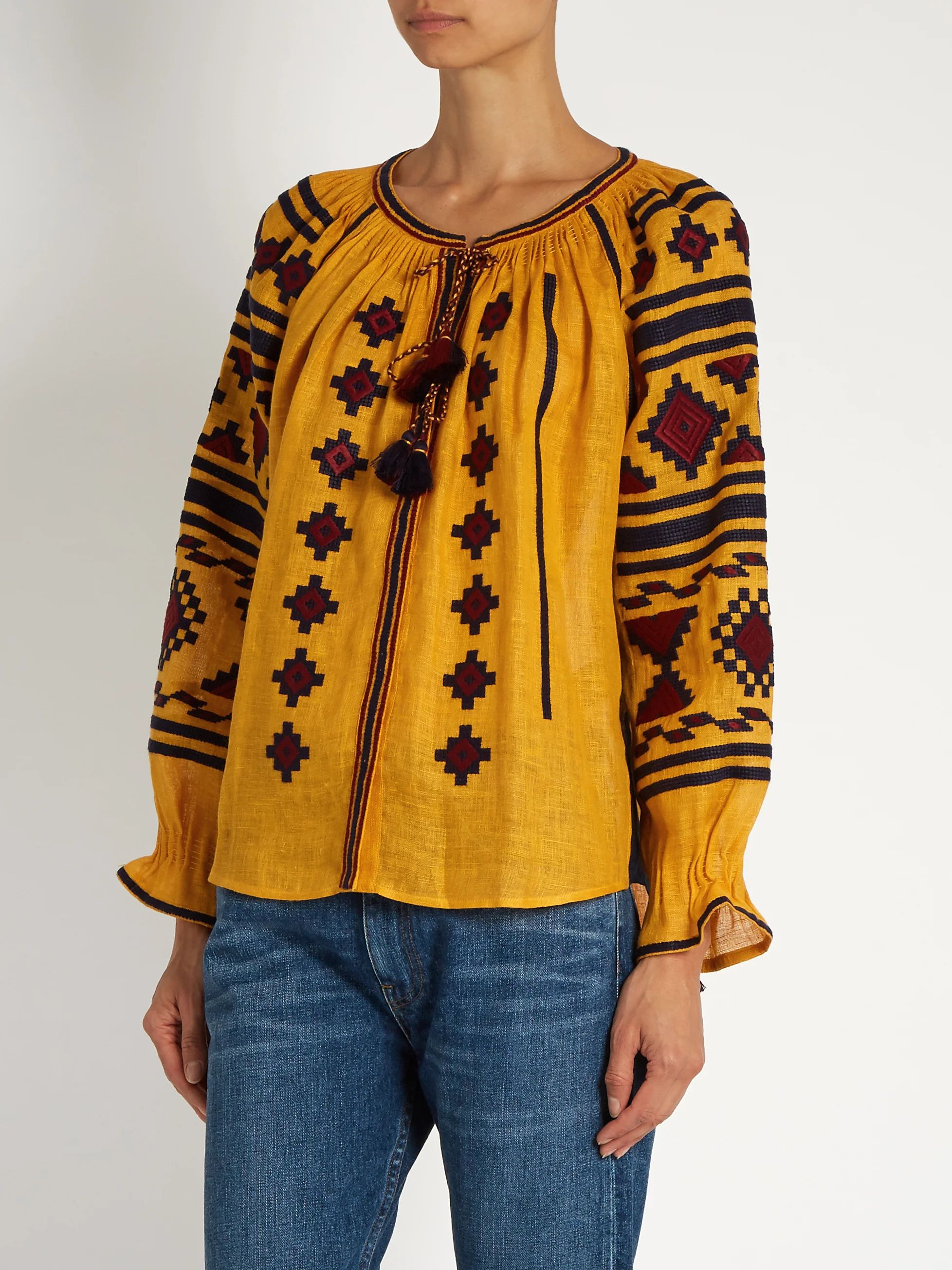 Croatia embroidered shirt Ukrainian linen blouse
