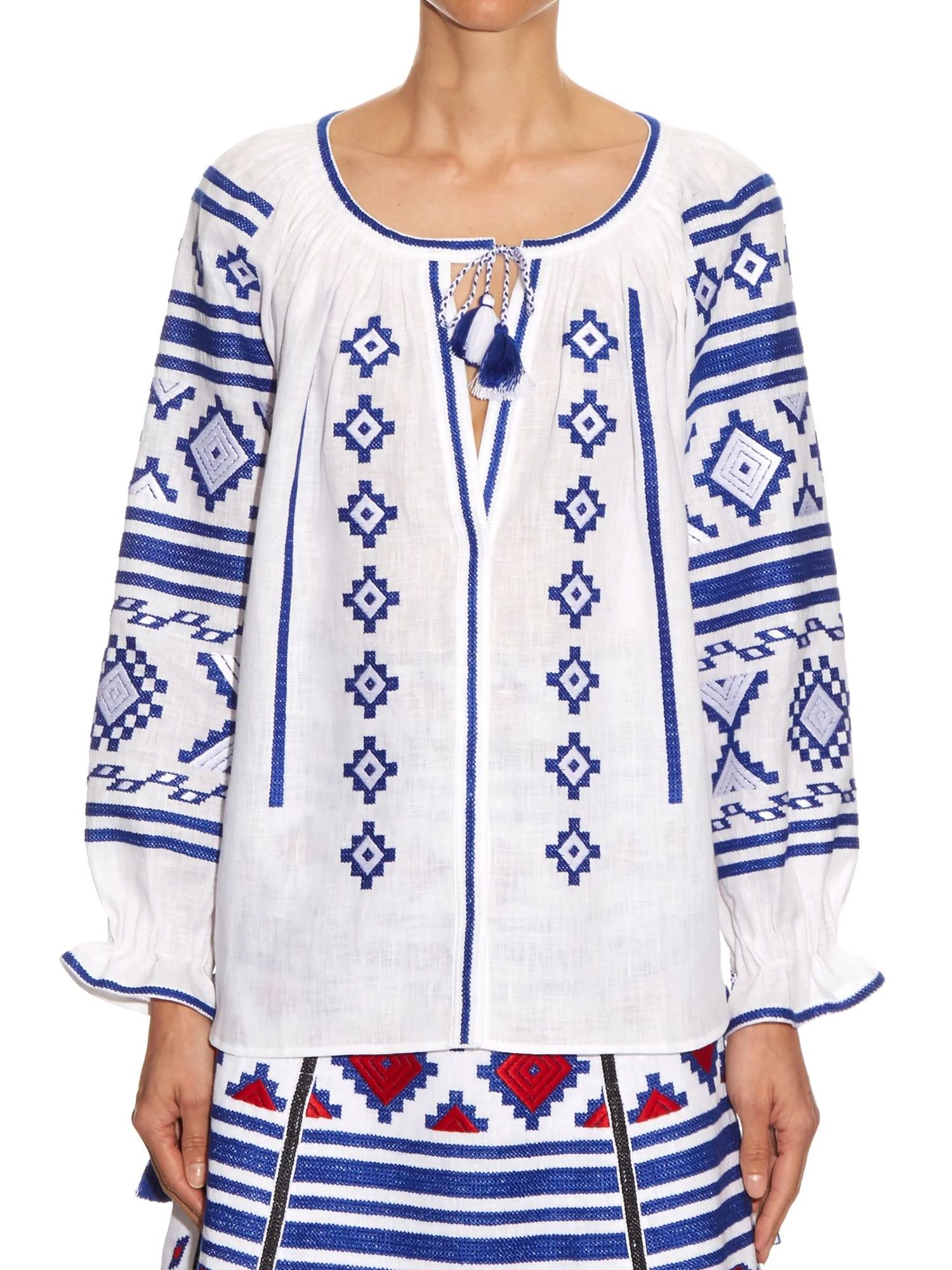 Croatia embroidered shirt Ukrainian linen blouse