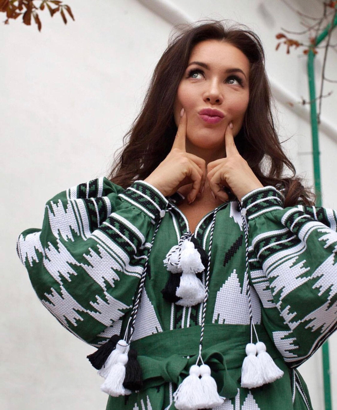 Embroidered fashion dress Custom bohemian Vyshyvanka with ethnic ukrainian embroidery