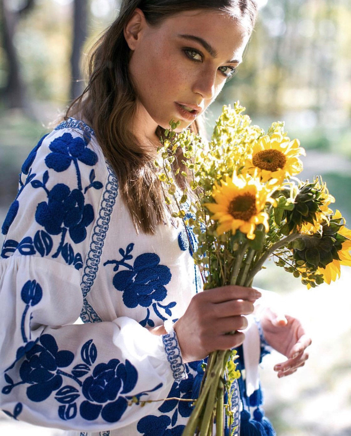 Floral embroidered wedding dress Boho outfit