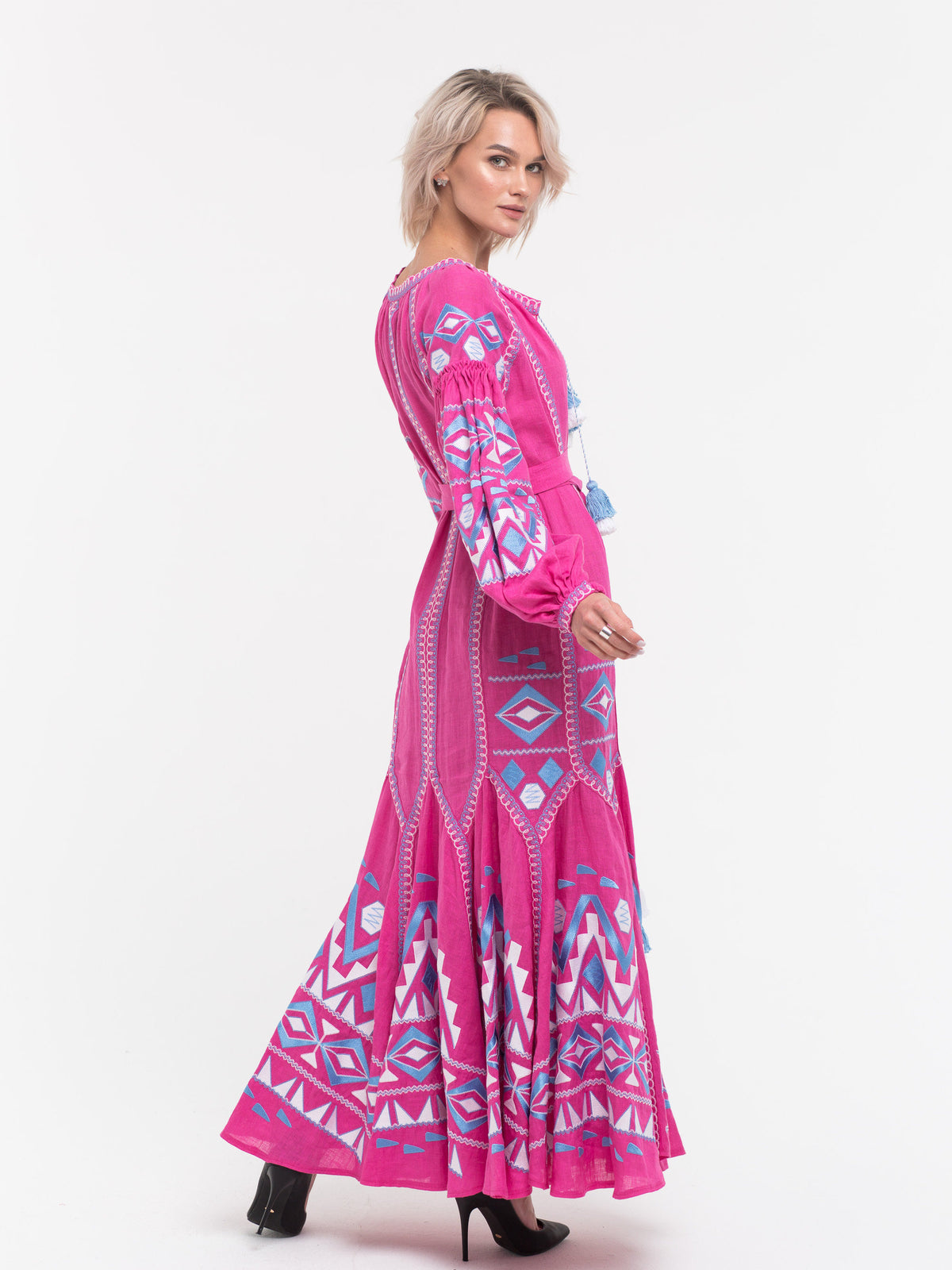 Embroidered wedding dress Ukrainian vyshyvanka Kilim