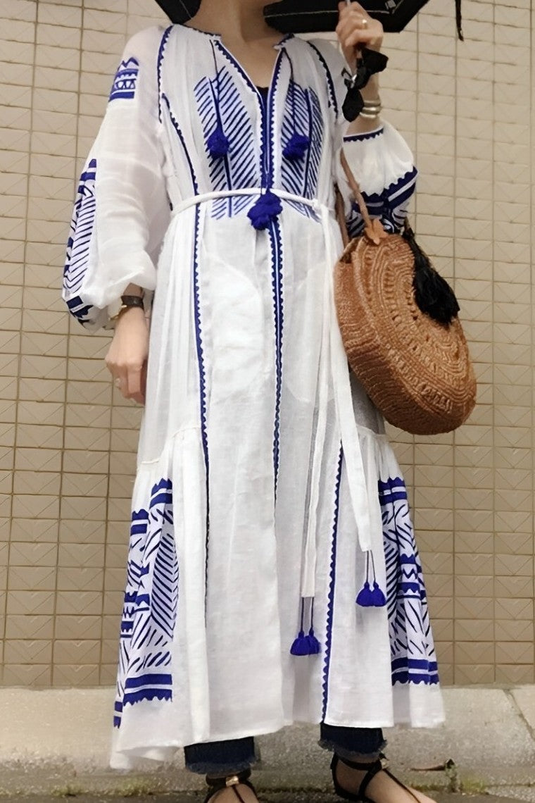 Luxe embroidered dress Ukrainian fashion outfit