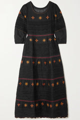 Perlina embroidered linen dress Boho kaftan