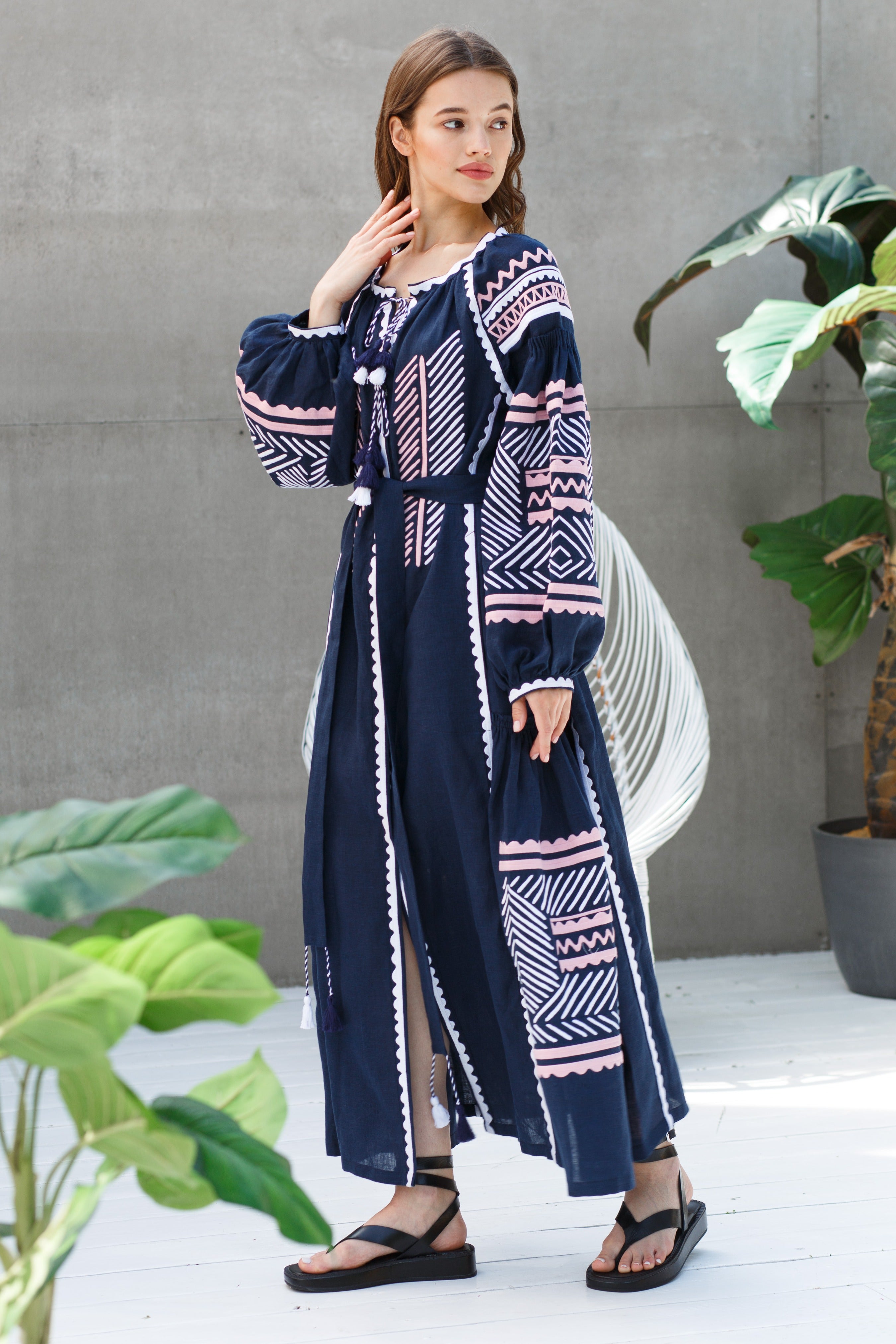 Luxe embroidered dress Ukrainian fashion outfit XS / White Luxe embroidered dress Ukrainian fashion outfit XS / White