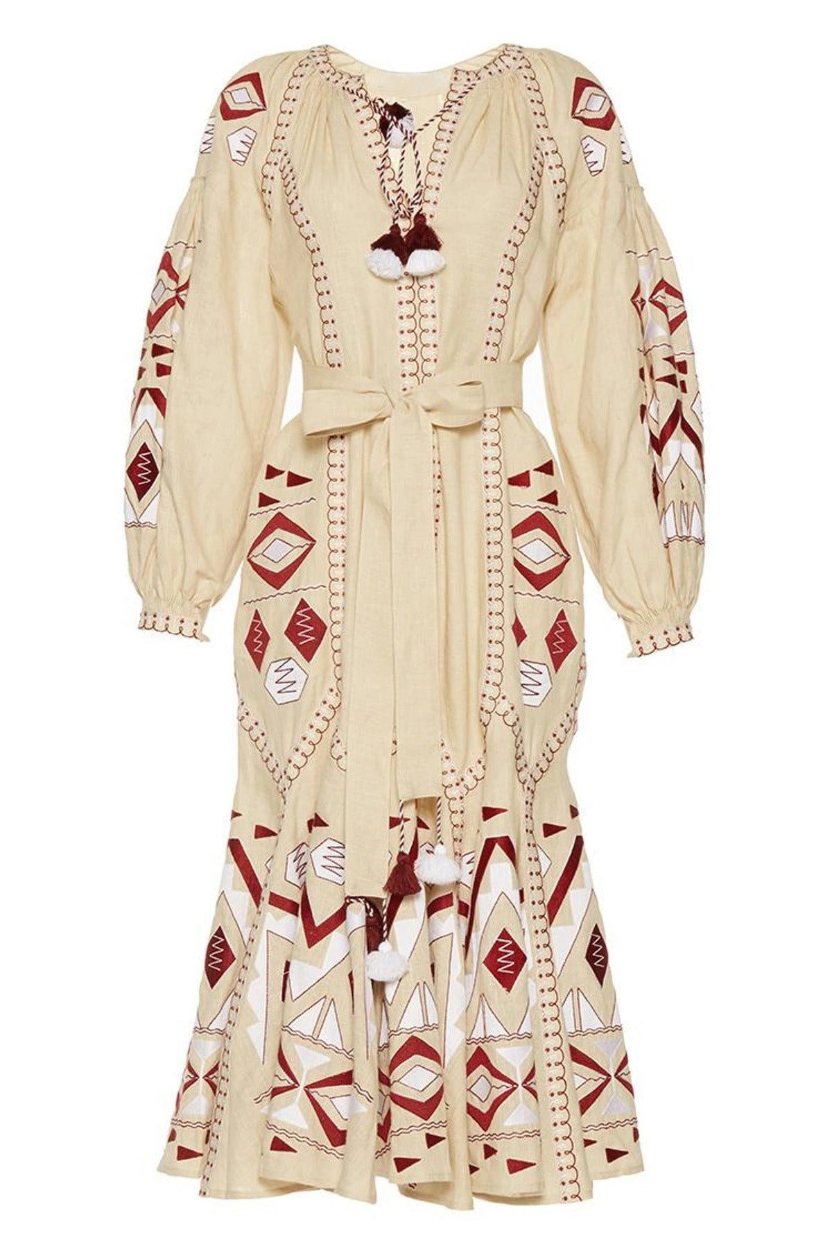 Vyshyvanka dress with ethnic embroidery Kilim