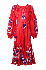 Vyshyvanka dress with ethnic embroidery Kilim
