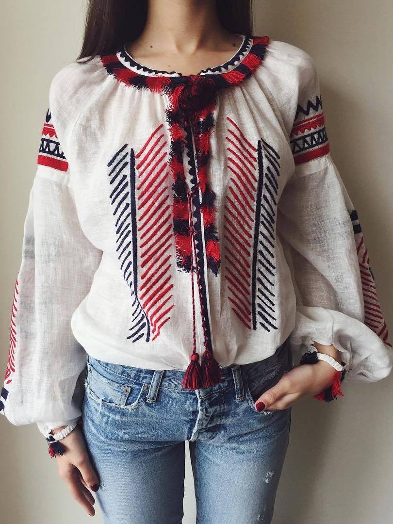 Sheer boho shirt Embroidered loose blouse top