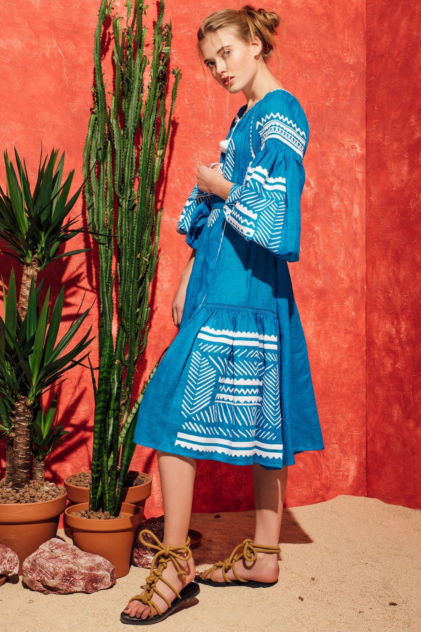 Ukrainian linen dress with ethnic embroidery Namibia