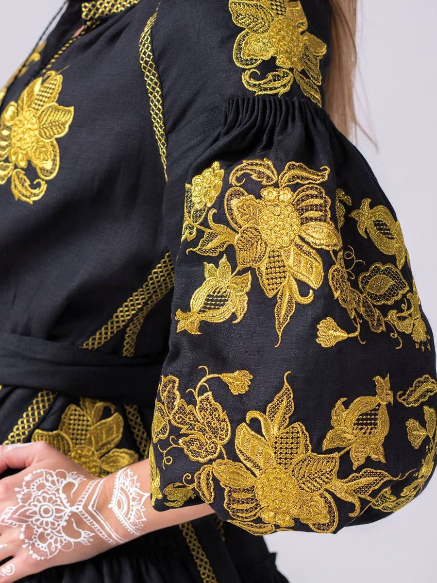 black and gold boho dress Tulum Style Festival Maxi Dress Coachella Black And Gold Boho Dress