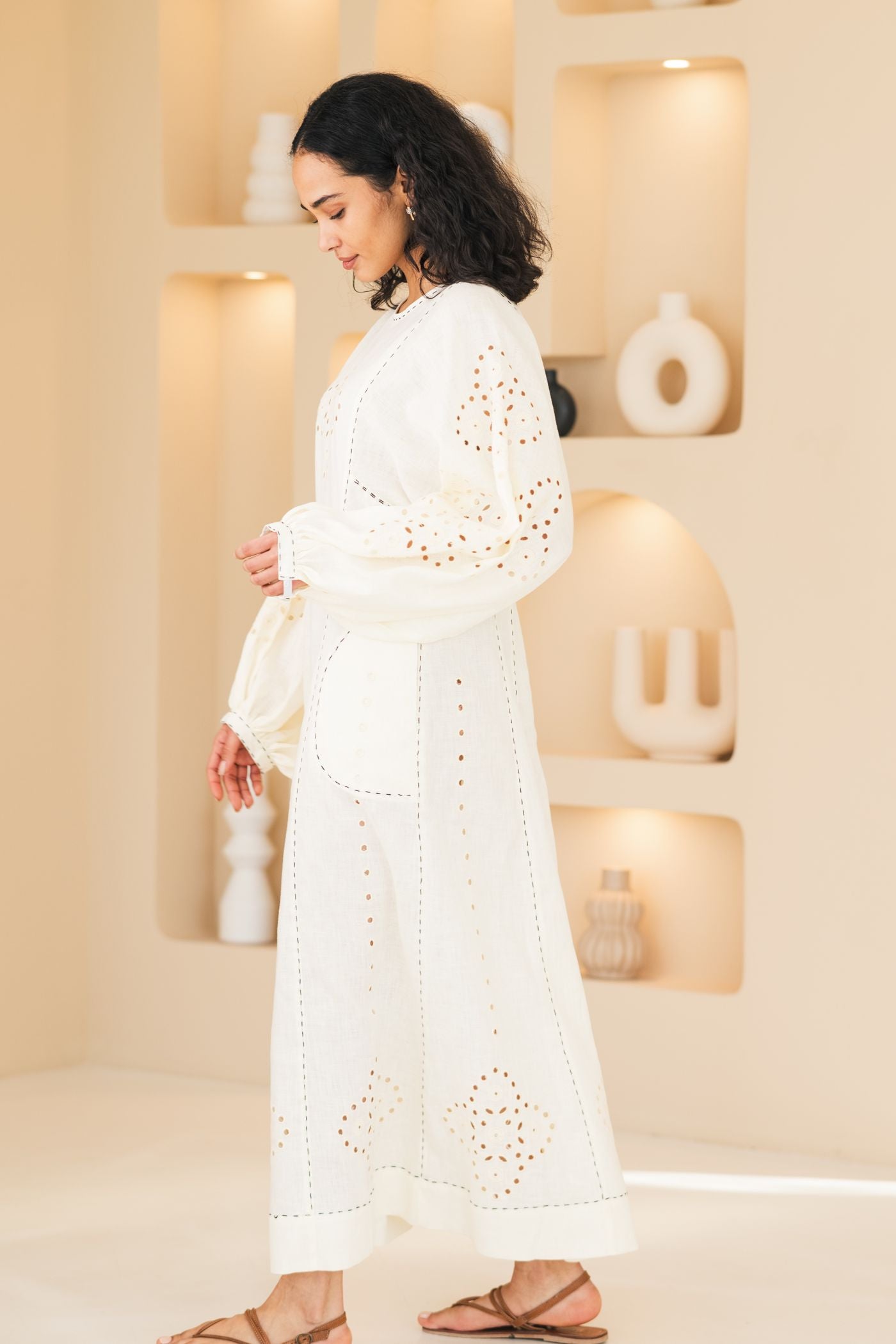 Embroidered eyelet sundress Ukrainian vyshyvanka Alexandra