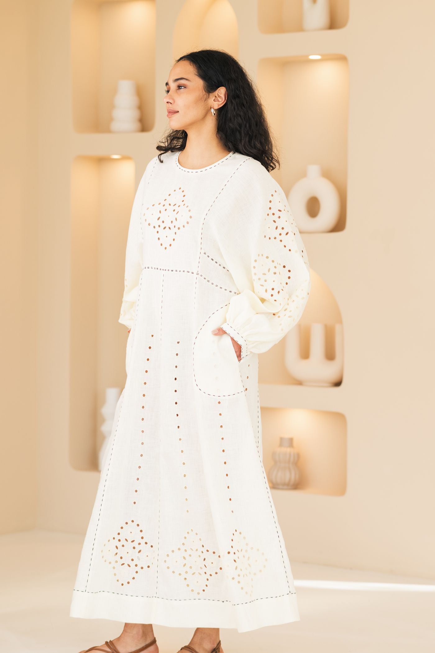 Embroidered eyelet sundress Ukrainian vyshyvanka Alexandra