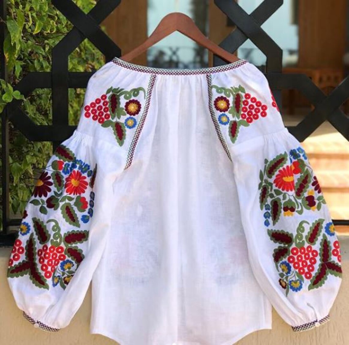 Embroidered ukrainian blouse shirt Boho wedding top with floral embroidery Fashion bohemian vyshyvanka