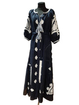 Applique embroidered dress Mermaid linen dress Shalimar