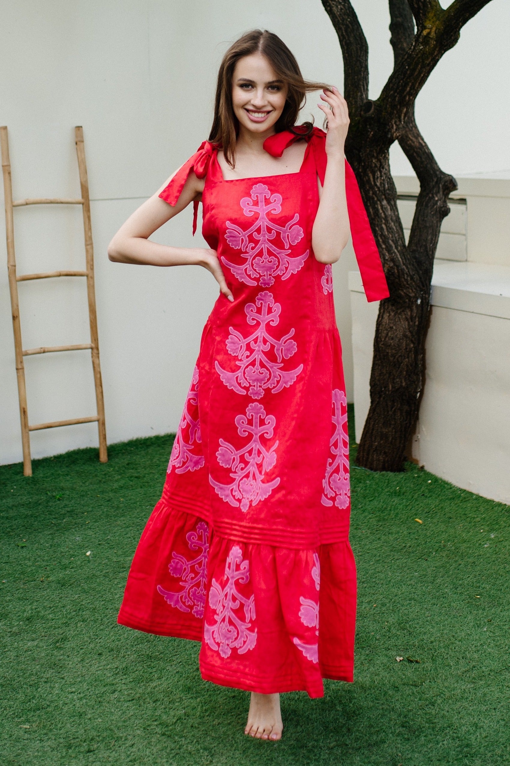 Linen maxi sundress Fashion Ukrainian dress