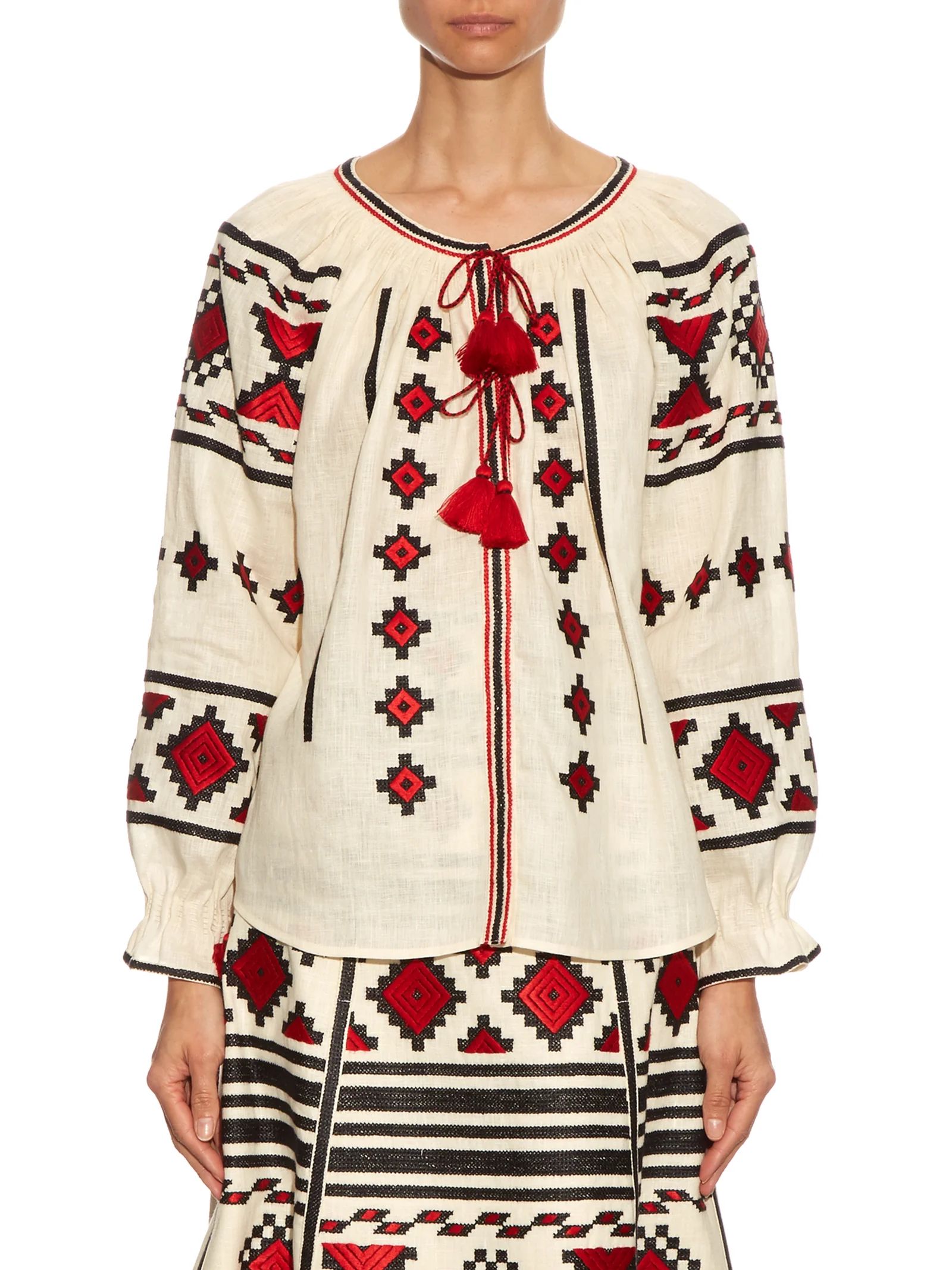 Croatia embroidered shirt Ukrainian linen blouse