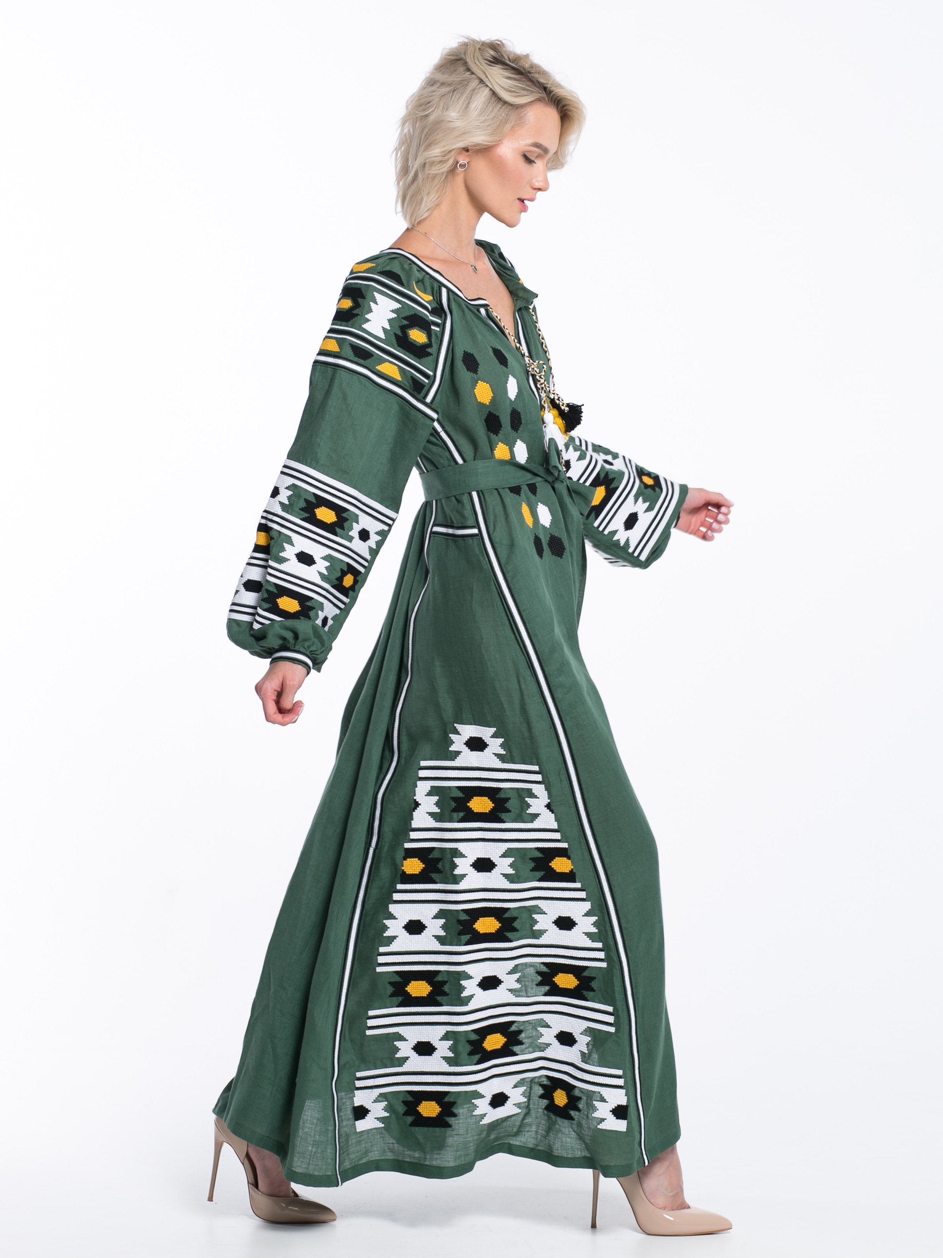 Ukrainian Embroidered Boho Dress: Fashionable Bohemian Style